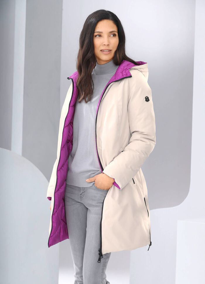 V&auml;ndbar kort jacka med fast huva 