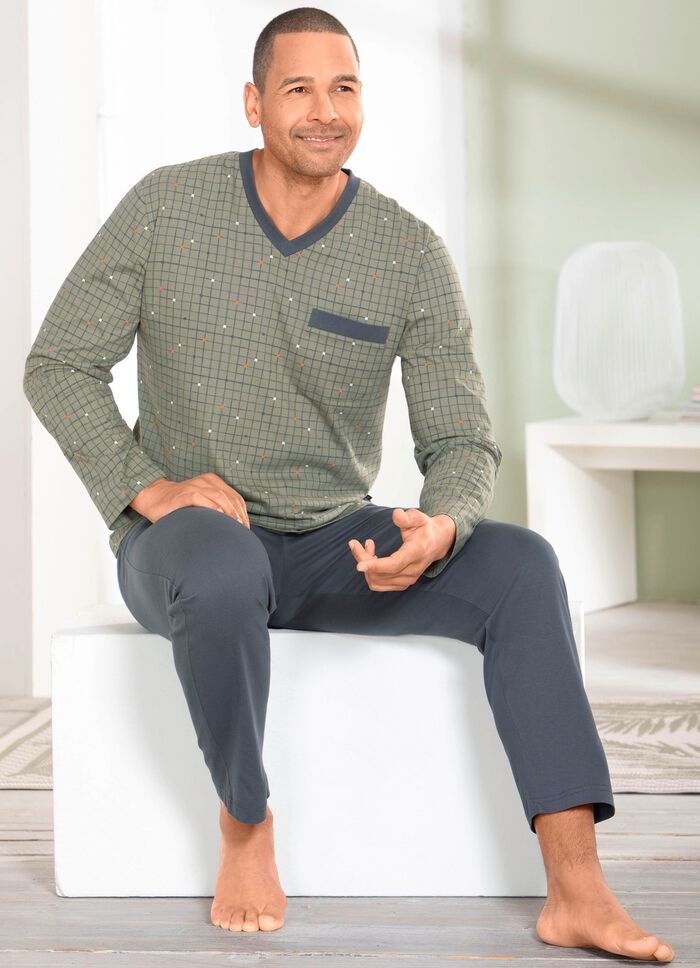 Tv&aring; paket V-ringad pyjamas med &ouml;ppna f&aring;llar 