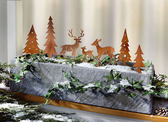 Dekorativa pluggar, 7 delar, gjorda av metall med rost utseende ROST