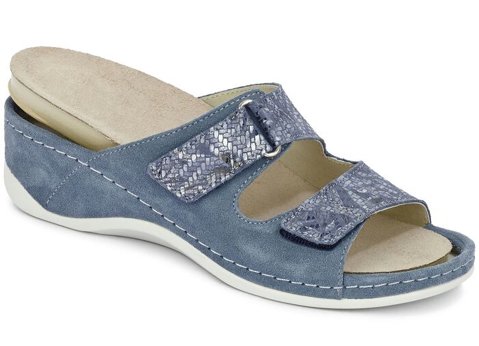 Slip-in-skor fr&aring;n Mubb med pr&auml;glad kardborrekn&auml;ppning JEANS BL&Aring;