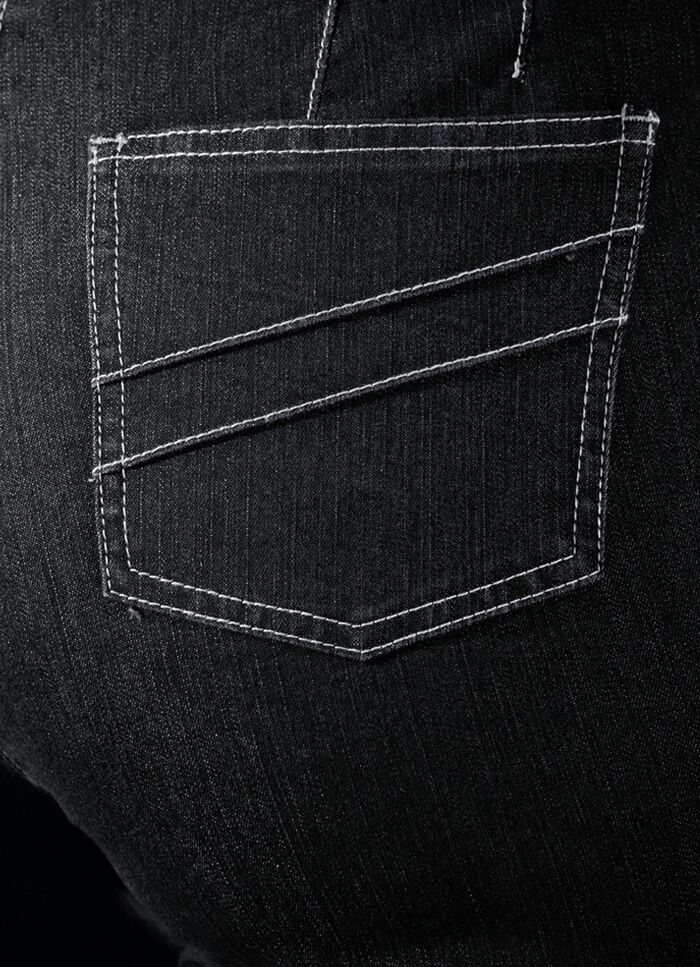 Jeans med croppad linning SVART