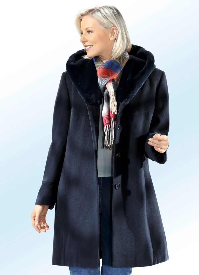 Kort kappa med fixerad huva 