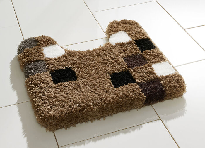 Badkarsset med latexbelagd, halkskyddande baksida BRUN