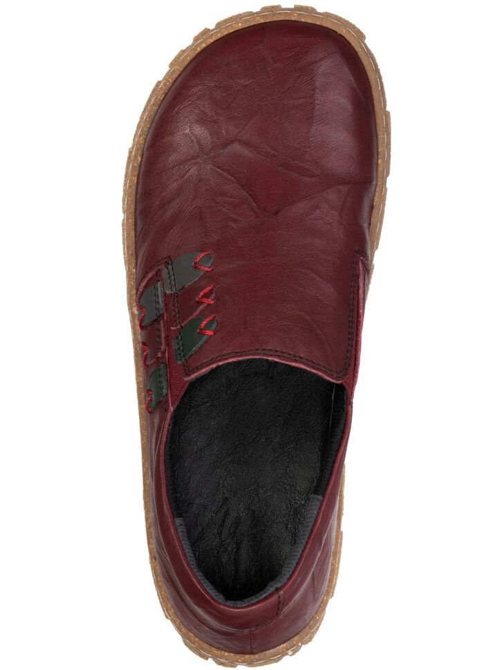 ELENA EDEN, bekv&auml;ma barfotaskor f&ouml;r dam, bredd G, med uttagbar fotb&auml;dd BOURGOGNE