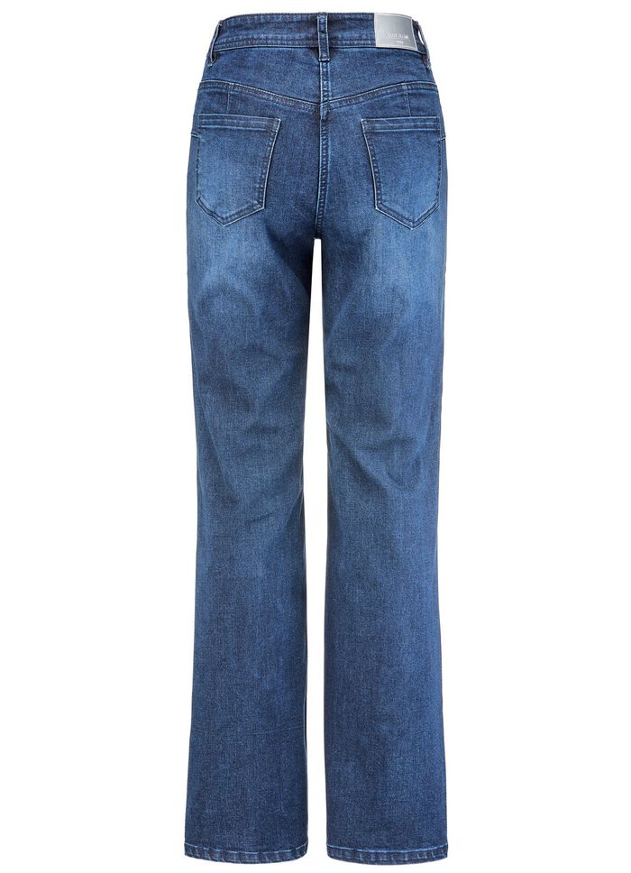Jeans med moderiktig benvidd  