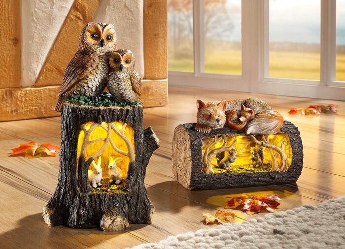 Upplyst tr&auml;dstam BRUNT BEIGE