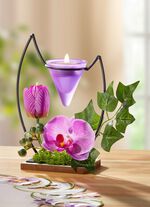 V&auml;rmeljush&aring;llare med lila orkid&eacute; 