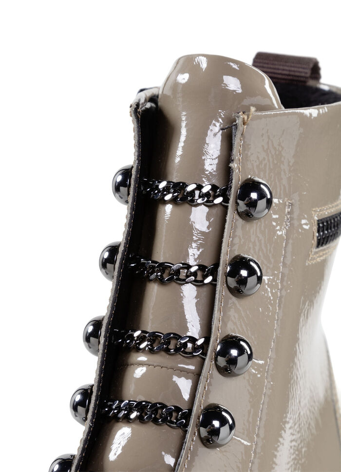 Remonte ankelboots med trendiga dekorativa kedjor i snörningslook TAUPE