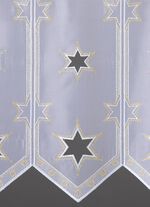 Elegant kort gardin med Plauen-broderi 