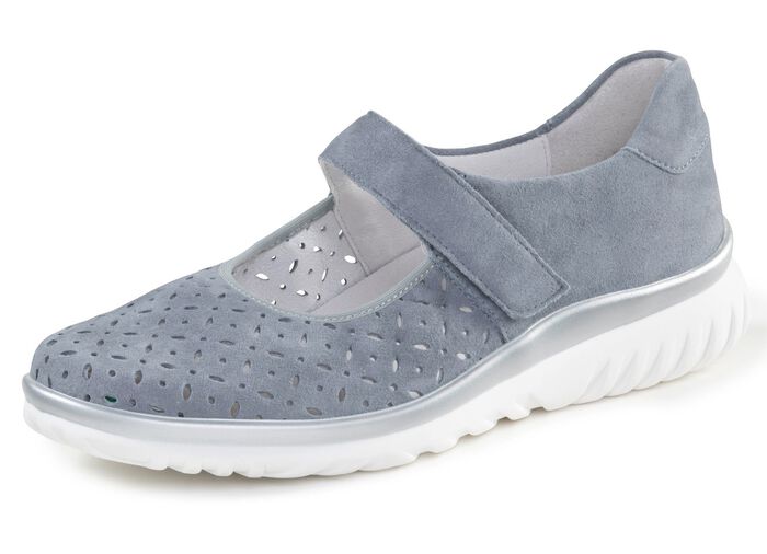 ELENA EDEN sko med sp&auml;nne av mocka med luftiga perforeringar BL&Aring;