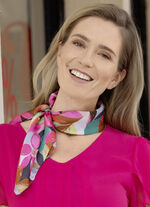 Nikituch med fantasiblomma och bladdesign MULTICOLOR