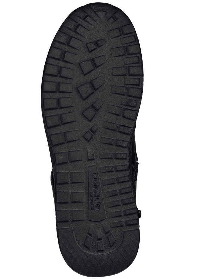 Waldläufer, bekväma damstövlar, bredd H, med uttagbar fotbädd SVART RÖD