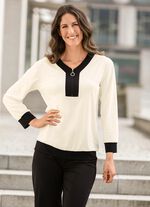 Skjorta med kort dragkedja 