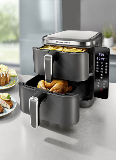 Digital varmluftsfritös med dubbel kammare “FryUP” 