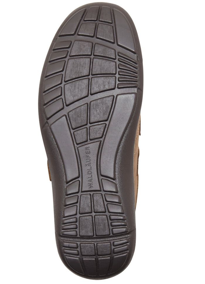 Skor med kardborrband fr&aring;n Waldl&auml;ufer med handsydd sula TOBAKSBRUN