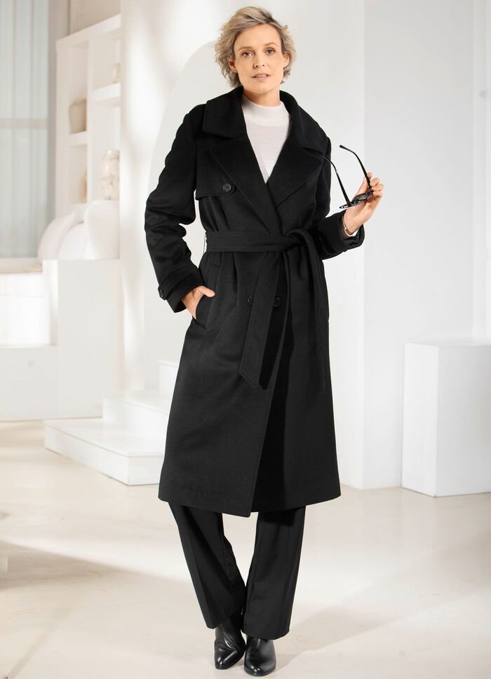 Kappa med b?lte i trench-look 