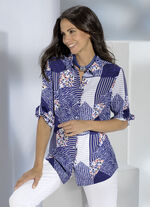 Blus med skjortkrage, 