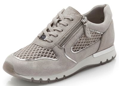 Caprice sneaker i gl&auml;nsande mockal&auml;der 