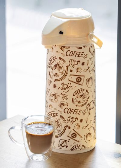 Termos med pumpfunktion 