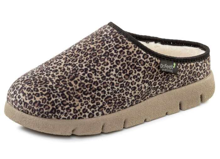 Laurina, moderiktiga damtofflor, med plysch BRUN