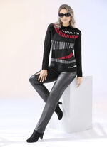 Tröja med jacquard framtill SVART-RÖD-GRÅ