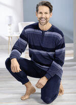 Frottépyjamas med knappslå 