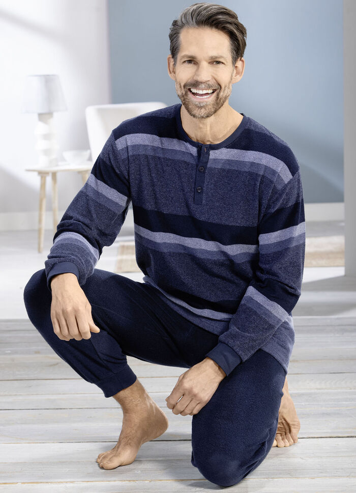 Frottépyjamas med knappslå 