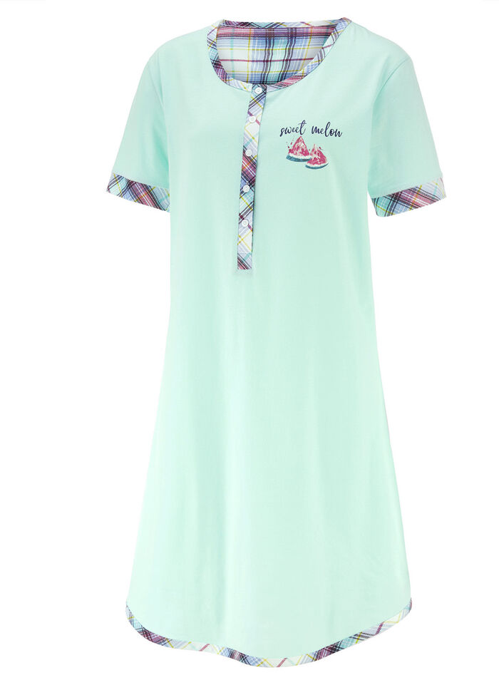 Tvåpack hållbara nattlinnen i bomull med knappslå