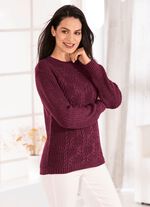 Tröja i stickad mix VIN, RÖD