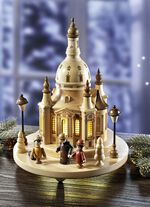 Upplyst Dresden Frauenkirche 