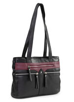 Laurina, väska, dam, gjord av läder SCHWARZ-BURGUND