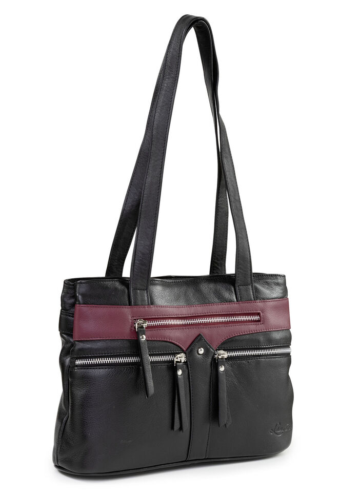 Laurina, väska, dam, gjord av läder SCHWARZ-BURGUND