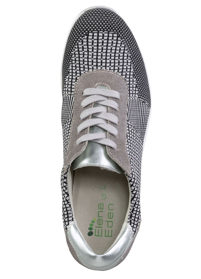 ELENA EDEN sn&ouml;rsko med l&auml;derkanter SVART-VIT-TAUPE