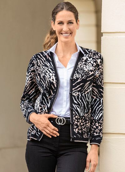 Cardigan med en mjuk k&auml;nsla 