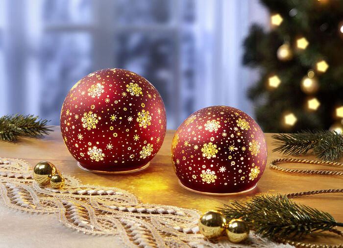 Upplysta bollar, set om 2 RÖD