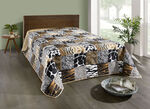 Överkast i en fascinerande patchwork-look BRUNT-BEIGE-SVART
