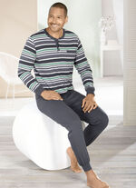 Två paket pyjamas med knappslå och muddar 
