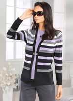 Tr&ouml;ja med nyull ANTRACIT-LILA-GR&Aring; MELERAD