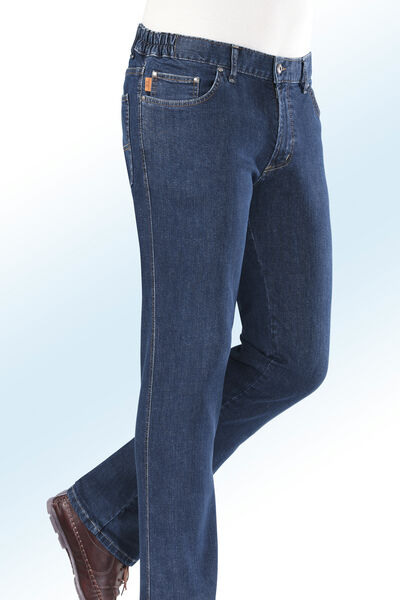 Jeans från Francesco Botti med resårinfällningar i 3 färger, , large