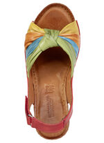 Gemini, trendiga damsandaler, bredd G, med justerbart kardborreband ROT-BUNT