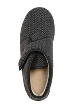 Ankelboots i textil med ett subtilt fiskbensm&ouml;nster ANTRACIT