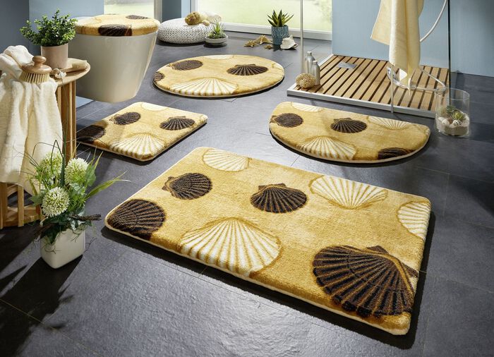 Badmatta med halkfri baksida GULD