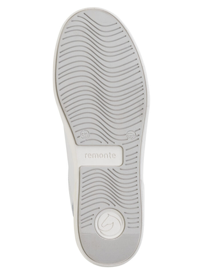 Remonte sneakers gjorda av nappa och mocka med metallic kant BLÅTT-VITT-SILVER