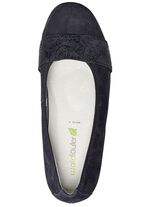 Waldl&auml;ufer, bekv&auml;ma dampumps, vidd K, med uttagbar fotb&auml;dd SVART-VITT