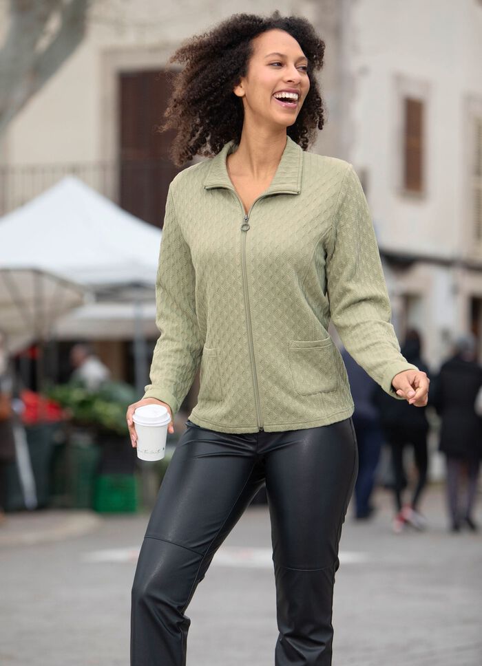 Blusjacka med p&aring;sydda fickor 