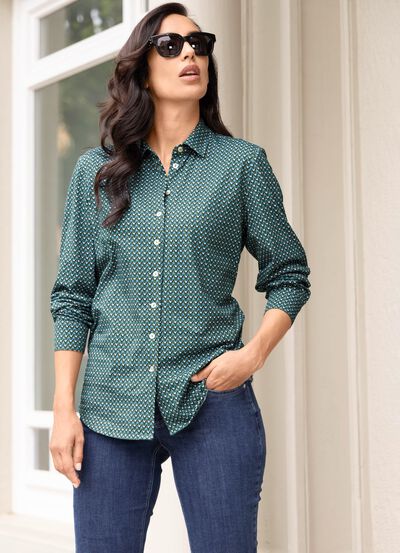 Skjortblus med minimalistisk design 