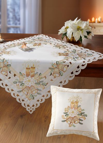 H&ouml;gkvalitativa broderade bord- och rumsdekorationer fr&aring;n Sch&auml;fer 