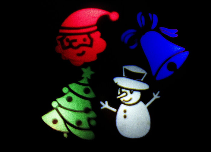 Batteridrivet LED-ljus med projektor 