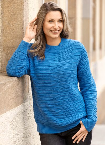 Tröja i blandad textur 