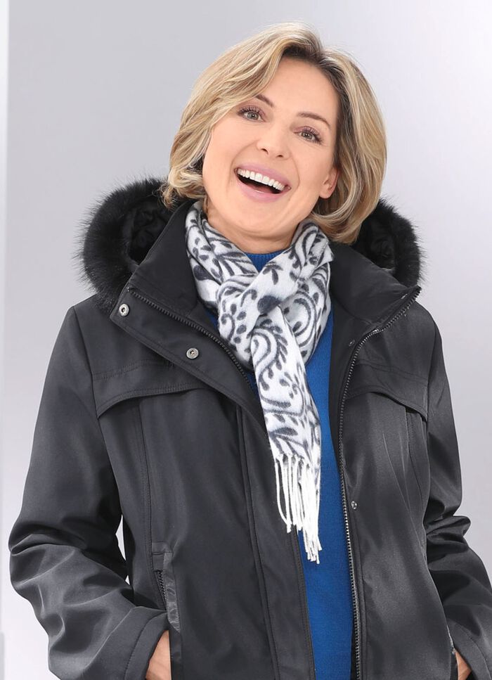 Halsduk med paisley- och hj&auml;rtmotiv 